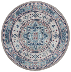 Kazak 100 Kazak 122 Contemporary Power Loomed Polypropylene Pile Rug Grey / Blue