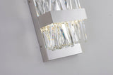 Bethel Chrome Wall Sconce in Stainless Steel & Crystal