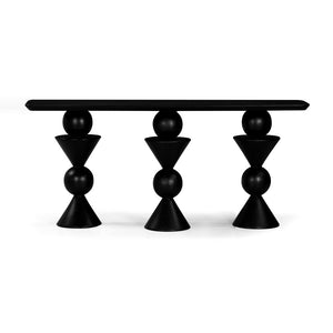 Union Home Kebab Console Table Charcoal Oil Finish Plantation Grown Hardwood