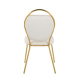 Keyhole Contemporay/Glam Dining Chair in Gold Metal and Green Velvet by LumiSource - Set of 2