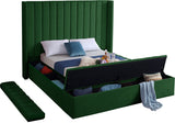 Kiki Velvet / Engineered Wood / Foam Contemporary Green Velvet Full Bed (3 Boxes) - 85.5" W x 94" D x 65" H