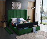 Kiki Velvet / Engineered Wood / Foam Contemporary Green Velvet Queen Bed (3 Boxes) - 91" W x 99" D x 65" H