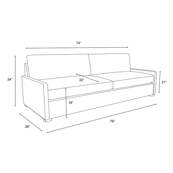 Nativa Interiors Kimpton Sofa Deep Plush Solid + Manufactured Wood / Revolution Performance Fabrics® Commercial Grade Deep Plush Sofa Off White 79.00"W x 44.00"D x 34.00"H