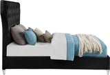 Kira Acrylic / Velvet / Plywood / Foam Contemporary Black Velvet King Bed - 96" W x 87.5" D x 60" H