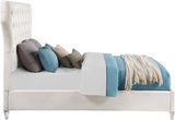 Kira Acrylic / Velvet / Plywood / Foam Contemporary Cream Velvet King Bed - 96" W x 87.5" D x 60" H