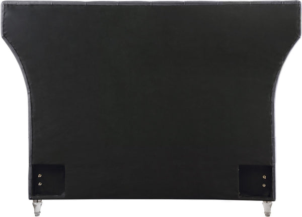 Kira Acrylic / Velvet / Plywood / Foam Contemporary Grey Velvet Queen Bed - 80" W x 87.5" D x 60" H