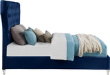 Kira Acrylic / Velvet / Plywood / Foam Contemporary Navy Velvet King Bed - 96" W x 87.5" D x 60" H