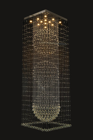 Bethel Chrome Chandelier in Stainless Steel & Crystal