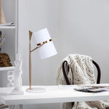 Bethel Gold Table Lamp in Metal & Marble