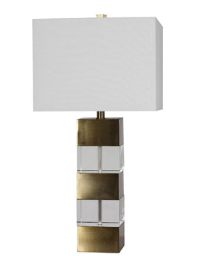 Bethel Bronze Table Lamp in Metal & Crystal