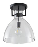 Bethel Black Semi Flush Mount in Iron & Glass