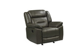 New Classic Furniture Sebastian Leather Rocker Recliner Gray L2641-12-LGR