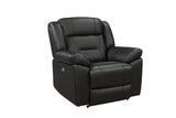 Sebastian Leather Recliner with Power Footrest Black