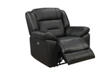 New Classic Furniture Sebastian Leather Recliner with Power Footrest Black L2641-12P1-LBK