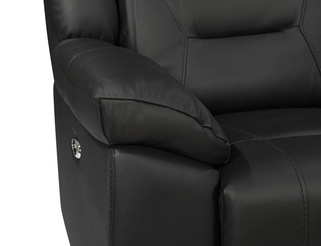 New Classic Furniture Sebastian Leather Loveseat with Dual Recliner Black L2641-20-LBK