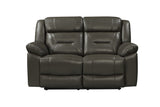 New Classic Furniture Sebastian Leather Loveseat with Dual Recliner Gray L2641-20-LGR
