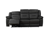 New Classic Furniture Sebastian Leather Sofa with Dual Recliner Black L2641-30-LBK