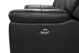New Classic Furniture Sebastian Leather Sofa with Dual Recliner Black L2641-30-LBK