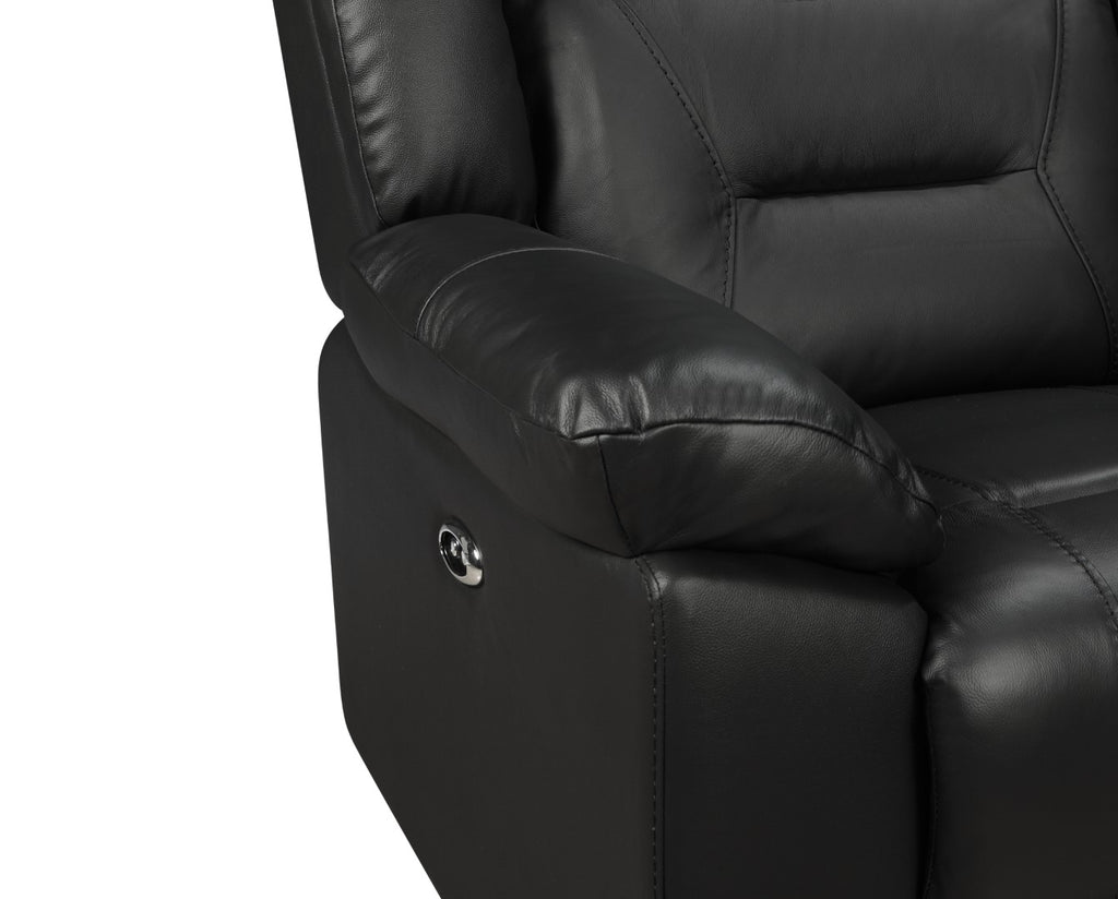 New Classic Furniture Sebastian Leather Sofa with Power Footrest Black L2641-30P1-LBK