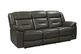 Sebastian Leather Sofa with Power Footrest Gray