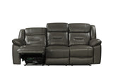 New Classic Furniture Sebastian Leather Sofa with Power Footrest Gray L2641-30P1-LGR