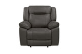 New Classic Furniture Taggart Leather Rocker Recliner Gray L2642-12-GRY