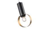 Bethel Black & Gold Single Pendant Lighting in Metal