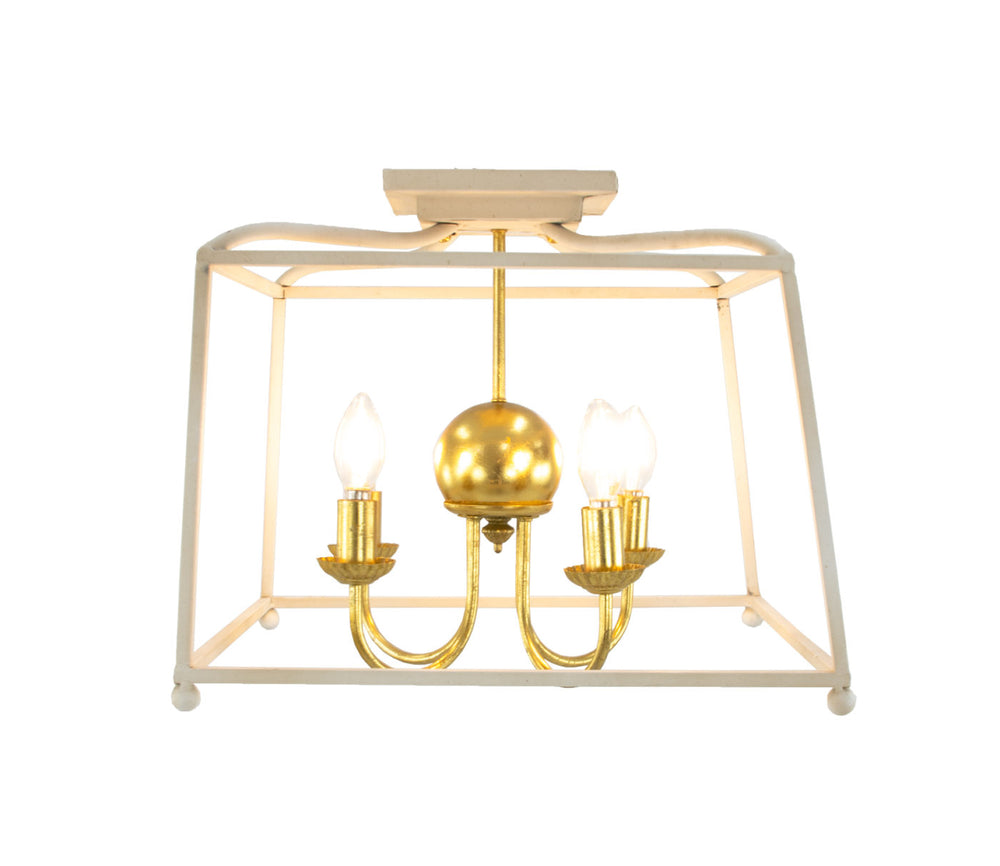 Zeugma LA595 White & Gold Flush Mout