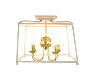 Zeugma LA595 White & Gold Flush Mout