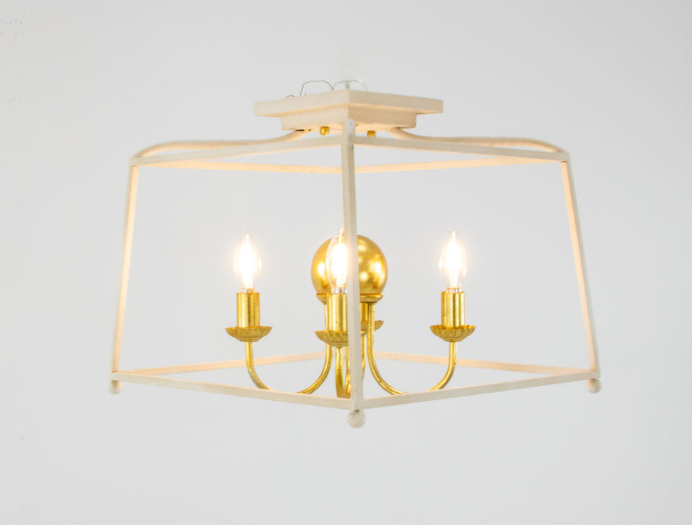 Zeugma LA595 White & Gold Flush Mout