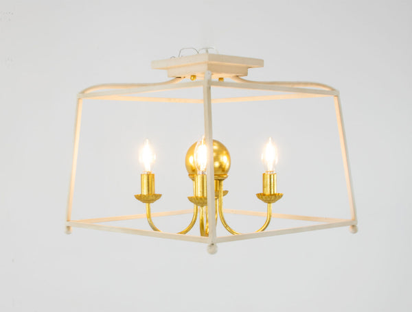 Zeugma LA595 White & Gold Flush Mout