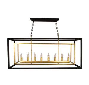 Zeugma LA616 Black and Gold Rectangular Light