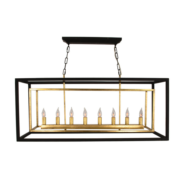 Zeugma LA616 Black and Gold Rectangular Light