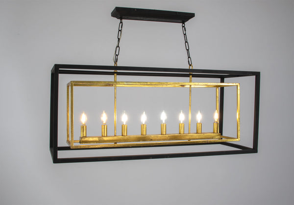 Zeugma LA616 Black and Gold Rectangular Light