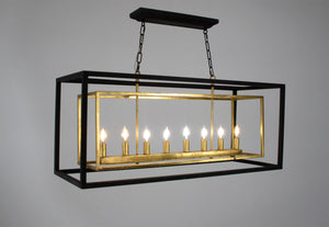 Zeugma LA616 Black and Gold Rectangular Light
