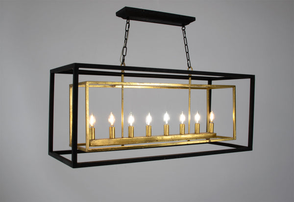 Zeugma LA616 Black and Gold Rectangular Light
