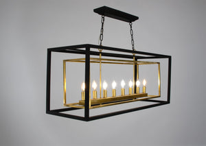 Zeugma LA616 Black and Gold Rectangular Light