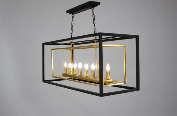 Zeugma LA616 Black and Gold Rectangular Light
