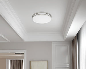 Cal Lighting Integrated LED 25W, 2000 Lumen, 80 Cri, Dimmable Ceiling Flush Mount with Acrylic Diffuser LA-702 Painted Steel LA-702