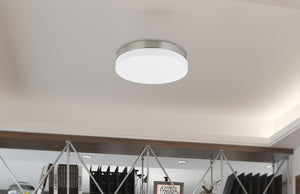 Cal Lighting Integrated LED 25W, 2000 Lumen, 80 Cri, Dimmable Ceiling Flush Mount with Acrylic Diffuser LA-705 Brushed Steel LA-705