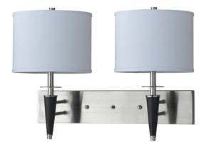 Cal Lighting 60Wx2 Wl Lp with 3W Push/Swch LA-8002W2L-1BS Brushed Steel LA-8002W2L-1BS