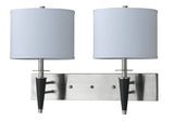 Cal Lighting 60Wx2 Wl Lp with 3W Push/Swch LA-8002W2L-1BS Brushed Steel LA-8002W2L-1BS