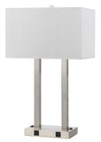 Cal Lighting 60W x 2 Metal Desk Lamp with Two Outle LA-8028DK-1-BS Brushed Steel LA-8028DK-1-BS