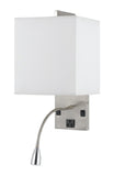 60W Metal Wall Lamp with Rocker Switch And 1W LED Gooseneck Reading Light