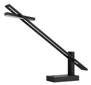 Cal Lighting Dijon LED Metal Desk Lamp with Adjustable Light Panel And Two Usb Charging Ports LA-8033DK Black LA-8033DK