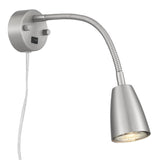 Cal Lighting 6W LED Gooseneck Bedside Reading Light (3K, 6W Gu10 Bulb Included) LA-8047 Brushed Steel LA-8047