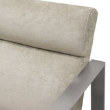 La Brea Accent Chair in Champagne Fabric with Brushed Stainless Steel Frame by Diamond Sofa