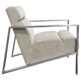 La Brea Accent Chair in Champagne Fabric with Brushed Stainless Steel Frame by Diamond Sofa