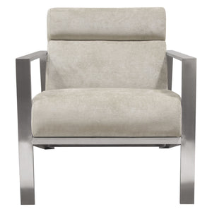 La Brea Accent Chair in Champagne Fabric with Brushed Stainless Steel Frame by Diamond Sofa