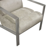 La Brea Accent Chair in Champagne Fabric with Brushed Stainless Steel Frame by Diamond Sofa